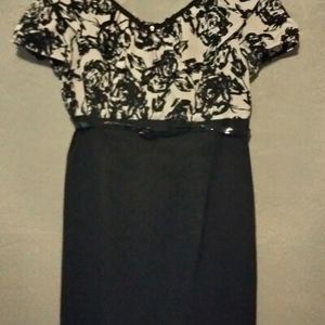 AB Studios Size 14 Black & White Dress